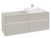Тумба под раковину Villeroy & Boch Collaro 140х50 см с подсветкой ДСП мягкий серый C075B0VK