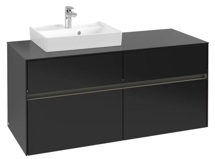 Тумба під раковину Villeroy & Boch Collaro 120х50 см із підсвічуванням МДФ чорний матовий лак C071B0PD