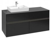 Тумба под раковину Villeroy & Boch Collaro 120х50 см с подсветкой МДФ черный матовый лак C071B0PD