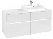 Тумба під раковину Villeroy & Boch Collaro 120х50 см із підсвічуванням МДФ глянсовий білий C072B0DH
