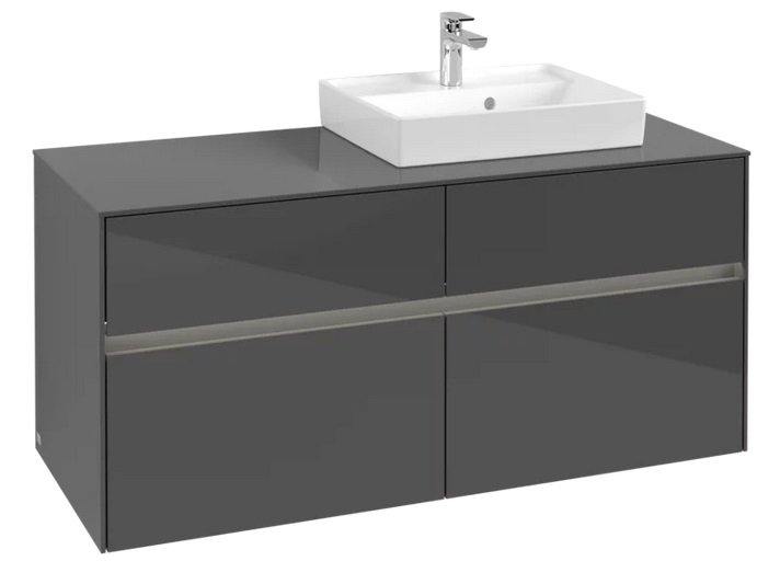 Тумба під раковину Villeroy & Boch Collaro 120х50 см із підсвічуванням МДФ глянсовий сірий C072B0FP