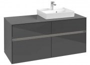 Тумба под раковину Villeroy & Boch Collaro 120х50 см с подсветкой МДФ глянцевый серый C072B0FP