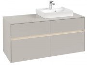 Тумба під раковину Villeroy & Boch Collaro 120х50 см із підсвічуванням ДСП м'який сірий C072B0VK