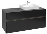 Тумба під раковину Villeroy & Boch Collaro 120х50 см із підсвічуванням МДФ чорний матовий лак C072B0PD