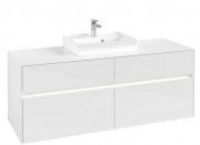 Тумба під раковину Villeroy & Boch Collaro 140х50 см із підсвічуванням МДФ глянсовий білий C073B0DH