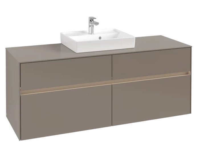 Тумба под раковину Villeroy & Boch Collaro 140х50 см с подсветкой ДСП трюфель серый C073B0VG