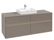 Тумба під раковину Villeroy & Boch Collaro 140х50 см із підсвічуванням ДСП трюфель сірий C073B0VG