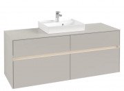 Тумба под раковину Villeroy & Boch Collaro 140х50 см с подсветкой ДСП мягкий серый C073B0VK