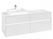Тумба під раковину Villeroy & Boch Collaro 140х50 см із підсвічуванням МДФ глянсовий білий C074B0DH