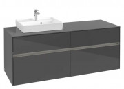 Тумба под раковину Villeroy & Boch Collaro 140х50 см с подсветкой МДФ глянцевый серый C074B0FP