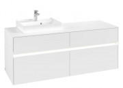Тумба под раковину Villeroy & Boch Collaro 140х50 см с подсветкой ДСП матовый белый C074B0MS