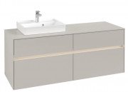 Тумба под раковину Villeroy & Boch Collaro 140х50 см с подсветкой ДСП мягкий серый C074B0VK