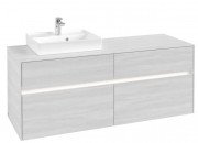 Тумба под раковину Villeroy & Boch Collaro 140х50 см с подсветкой ДСП белое дерево C074B0E8