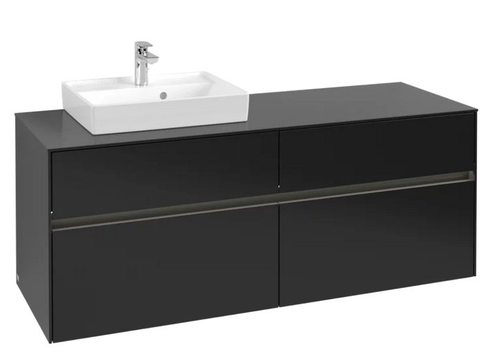 Тумба под раковину Villeroy & Boch Collaro 140х50 см с подсветкой МДФ черный матовый лак C074B0PD