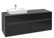 Тумба під раковину Villeroy & Boch Collaro 140х50 см із підсвічуванням МДФ чорний матовий лак C074B0PD