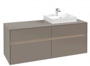 Тумба під раковину Villeroy & Boch Collaro 140х50 см із підсвічуванням ДСП трюфель сірий C075B0VG