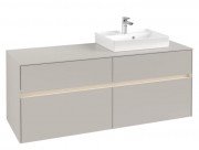 Тумба под раковину Villeroy & Boch Collaro 140х50 см с подсветкой ДСП мягкий серый C075B0VK
