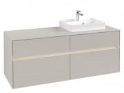 Тумба під раковину Villeroy & Boch Collaro 140х50 см із підсвічуванням ДСП м'який сірий C075B0VK