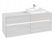Тумба под раковину Villeroy & Boch Collaro 140х50 см с подсветкой ДСП белое дерево C075B0E8