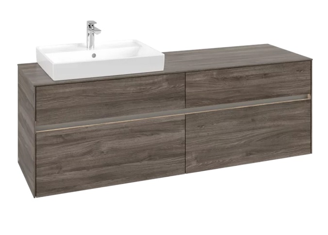 Тумба под раковину Villeroy & Boch Collaro 160х50 см с подсветкой ДСП каменный дуб C022B0RK