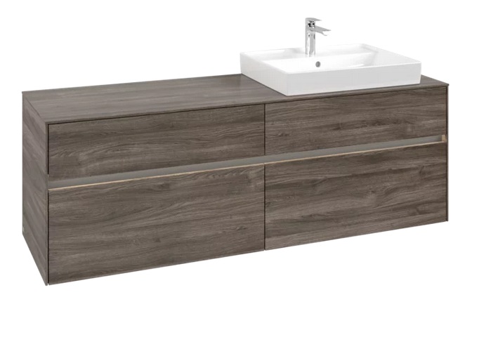 Тумба під раковину Villeroy & Boch Collaro 160х50 см із підсвічуванням ДСП кам'яний дуб C023B0RK