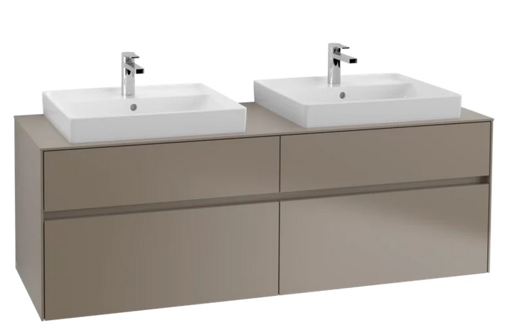 Тумба под раковину Villeroy & Boch Collaro 160х50 см с подсветкой ДСП трюфель серый C024B0VG