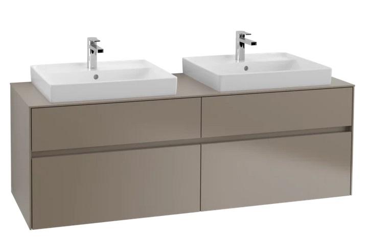Тумба под раковину Villeroy & Boch Collaro 160х50 см с подсветкой ДСП трюфель серый C024B0VG