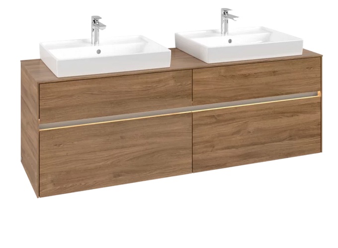 Тумба под раковину Villeroy & Boch Collaro 160х50 см с подсветкой ДСП дуб канзас C024B0RH