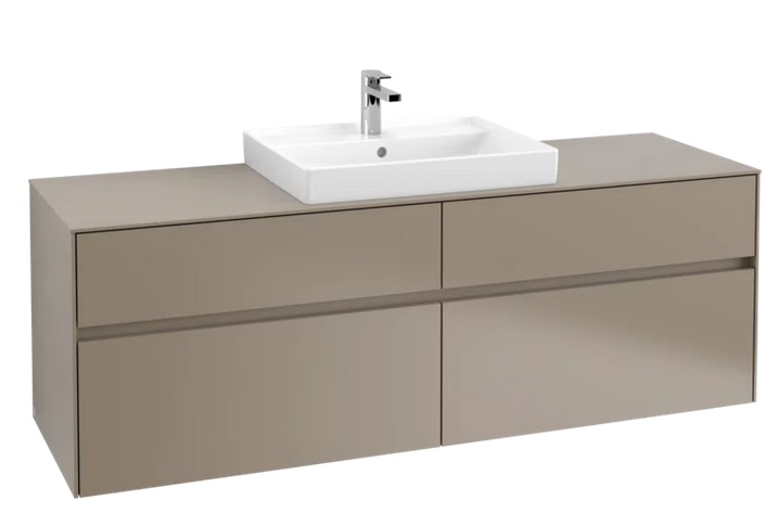 Тумба под раковину Villeroy & Boch Collaro 160х50 см с подсветкой ДСП трюфель серый C025B0VG