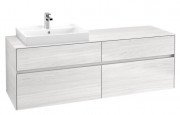 Тумба под раковину Villeroy & Boch Collaro 160х50 см с подсветкой ДСП белое дерево C022B0E8