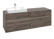 Тумба под раковину Villeroy & Boch Collaro 160х50 см с подсветкой ДСП каменный дуб C022B0RK