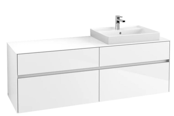 Тумба під раковину Villeroy & Boch Collaro 160х50 см із підсвічуванням МДФ глянсовий білий C023B0DH