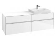 Тумба під раковину Villeroy & Boch Collaro 160х50 см із підсвічуванням МДФ глянсовий білий C023B0DH