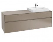 Тумба под раковину Villeroy & Boch Collaro 160х50 см с подсветкой ДСП трюфель серый C023B0VG
