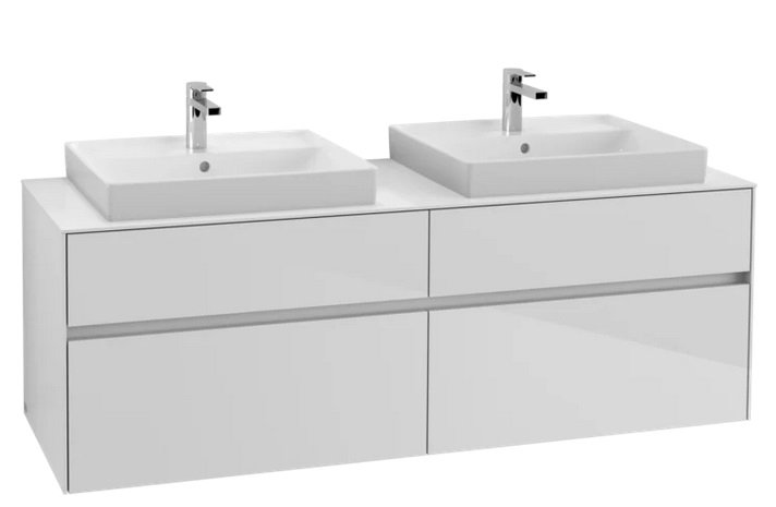 Тумба під раковину Villeroy & Boch Collaro 160х50 см із підсвічуванням МДФ глянсовий білий C024B0DH