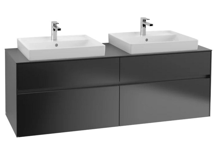 Тумба під раковину Villeroy & Boch Collaro 160х50 см із підсвічуванням МДФ чорний матовий лак C024B0PD