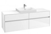 Тумба под раковину Villeroy & Boch Collaro 160х50 см с подсветкой ДСП матовый белый C025B0MS