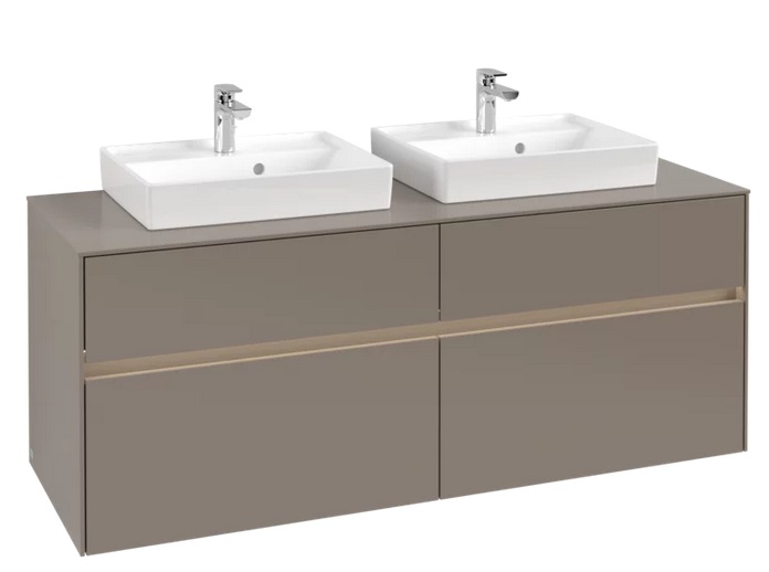 Тумба под раковину Villeroy & Boch Collaro 140х50 см с подсветкой ДСП трюфель серый C076B0VG