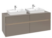 Тумба под раковину Villeroy & Boch Collaro 140х50 см с подсветкой ДСП трюфель серый C076B0VG