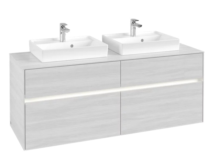 Тумба під раковину Villeroy & Boch Collaro 140х50 см із підсвічуванням ДСП біле дерево C076B0E8