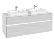 Тумба под раковину Villeroy & Boch Collaro 140х50 см с подсветкой ДСП белое дерево C076B0E8