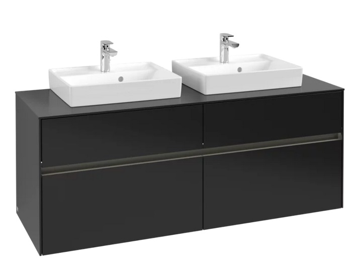 Тумба під раковину Villeroy & Boch Collaro 140х50 см із підсвічуванням МДФ чорний матовий лак C076B0PD