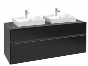 Тумба під раковину Villeroy & Boch Collaro 140х50 см із підсвічуванням МДФ чорний матовий лак C076B0PD