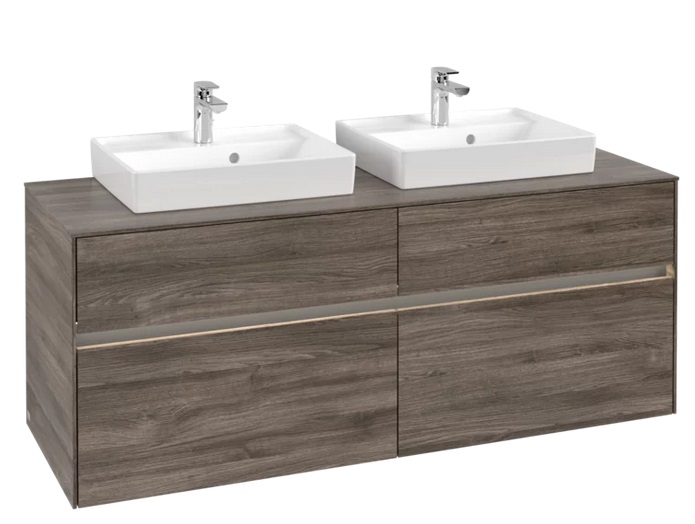 Тумба под раковину Villeroy & Boch Collaro 140х50 см с подсветкой ДСП каменный дуб C076B0RK