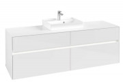 Тумба під раковину Villeroy & Boch Collaro 160х50 см із підсвічуванням МДФ глянсовий білий C077B0DH
