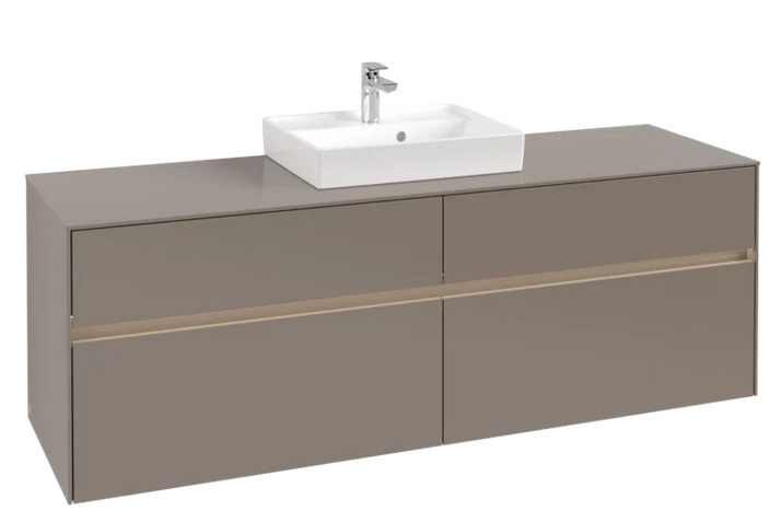 Тумба под раковину Villeroy & Boch Collaro 160х50 см с подсветкой ДСП трюфель серый C077B0VG