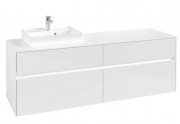 Тумба під раковину Villeroy & Boch Collaro 160х50 см із підсвічуванням МДФ глянсовий білий C078B0DH