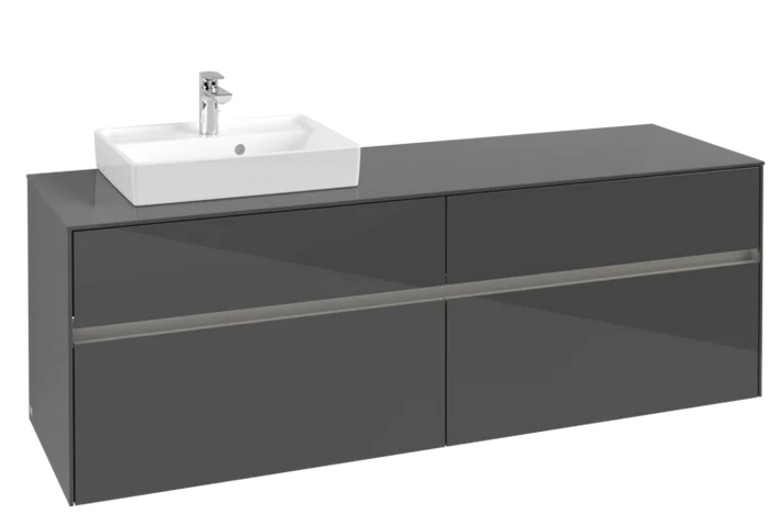 Тумба под раковину Villeroy & Boch Collaro 160х50 см с подсветкой МДФ глянцевый серый C078B0FP