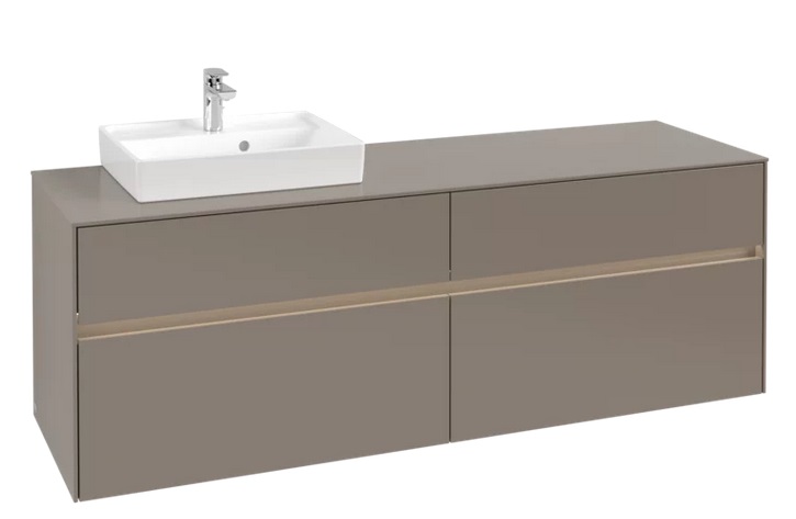 Тумба під раковину Villeroy & Boch Collaro 160х50 см із підсвічуванням ДСП трюфель сірий C078B0VG