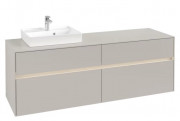 Тумба під раковину Villeroy&Boch Collaro 160х50 см з підсвічуванням ДСП м'який сірий C078B0VK